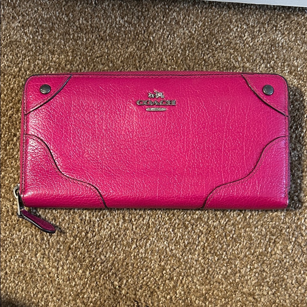 Coach Pink Leather Wallet
